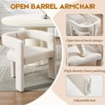 thumbnail image 6 of Guyou Modern Boucle Dining Chair Set of 4, Linen Upholstered Barrel Chair, Comfy Armchair with Open Backrest, Vanity Side Chair Accent Chair for Living Room Bedroom Dining Room, Beige, 6 of 10