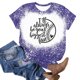 thumbnail image 3 of Camisas de Mujer Casual Impreso Cuello Redondo Manga Corta Superior, Blusa de Moda para Uso Diario Y de Fiesta, 3 of 4