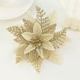 thumbnail image 4 of Aonity Five-Pointed Pine and Cypress Leaf Artificial Flower Gold, Red Glitter Flowers Tree Ornaments Flowers Artificial Flowers Decorations Wedding Tree New Year Ornaments Wreath Decoration, 4 of 4