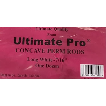 Ultimate Pro Concave Perm Rods - Long white - 7/16” (One Dozen)