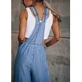 thumbnail image 6 of Women's Loose Adjustable Strap Wide Leg Denim Bib Overall Jeans Pants, 6 of 11