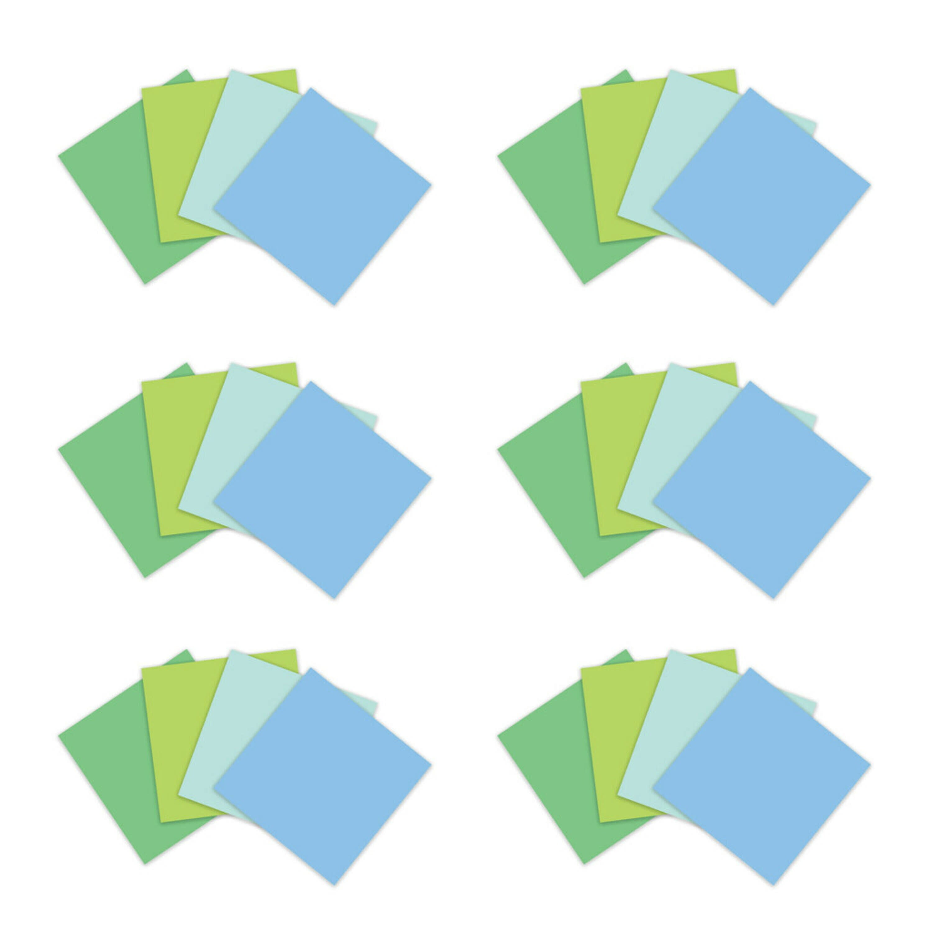 Post-it® Recycled Super Sticky Notes, 3 in. x 3 in., Oasis Collection, 24 Pads/Pack