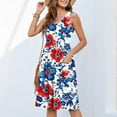 thumbnail image 2 of LOVZFMLL Summer Casual Dresses for Women 2025 Beach Sleeveless V Neck Floral Print Tank Loose Sundresses with Pockets Navy A XL, 2 of 9
