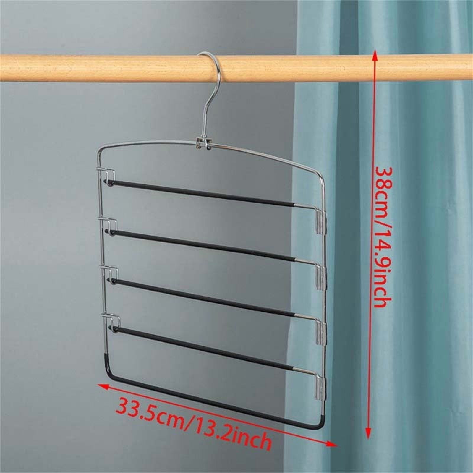 Multi-Layer Stainless Steels Movable Hangers Shelves Organizer Space Saver Closet Hanger Rack Pant Clothes Function Hanger