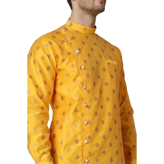 Royal Kurta Men's Jacquard Silk Printed Kurta