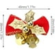 thumbnail image 4 of 12 piezas de lazos para árboles de Navidad Mini lazos para árboles de Navidad Lazo rojo de Navidad con campanas para regalos de árboles de Navidad Decoraciones Adornos de dijes (feliz Chris. Afortunado Sencillez, 4 of 5