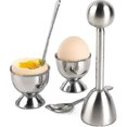 thumbnail image 3 of Juego de cortador de huevos duros y suaves, galleta de huevos con incluye 2 tazas, 2 cucharas, 1 cortador, separador de cáscara, herramienta de cocina de acero inoxidable Xxf, 3 of 4