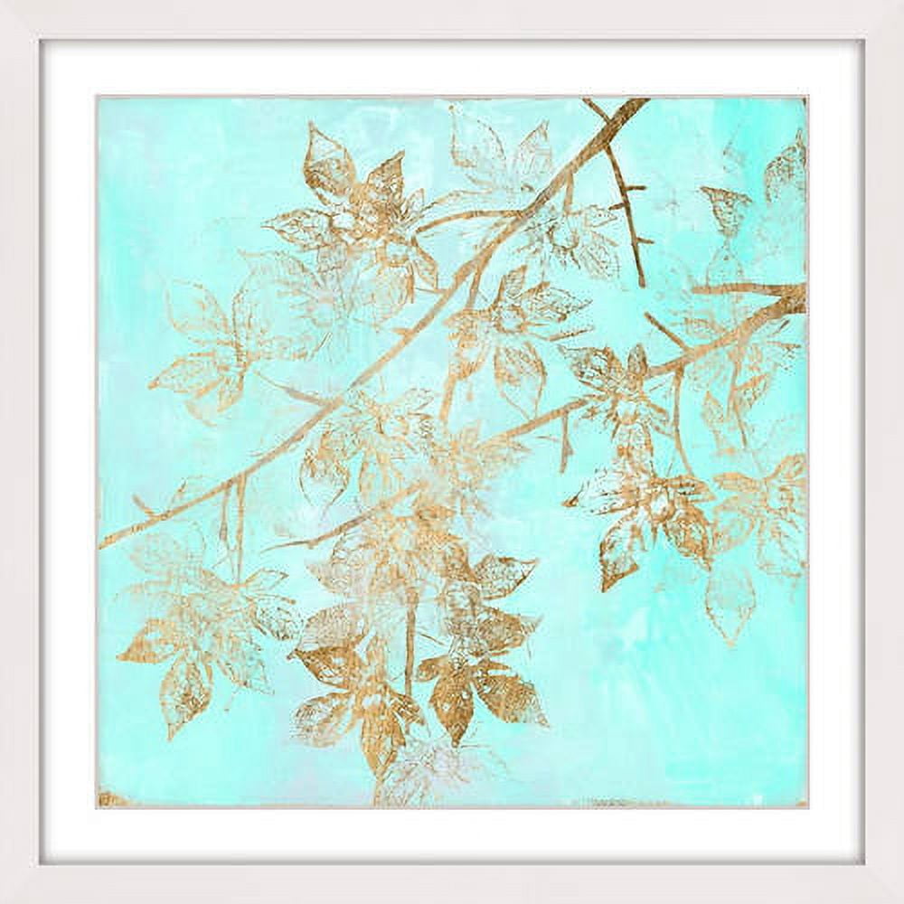 Marmont Hill "Aqua & Gold Maple II" Framed Painting Print