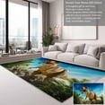 thumbnail image 2 of Dinosaur Area Rugs, Nature Landscape Plants Animals Dinosaurs Carpet, Washable Non Slip Low Pile Soft Rug for Nursery Playroom Office Decor Mat 3x4ft, 2 of 7