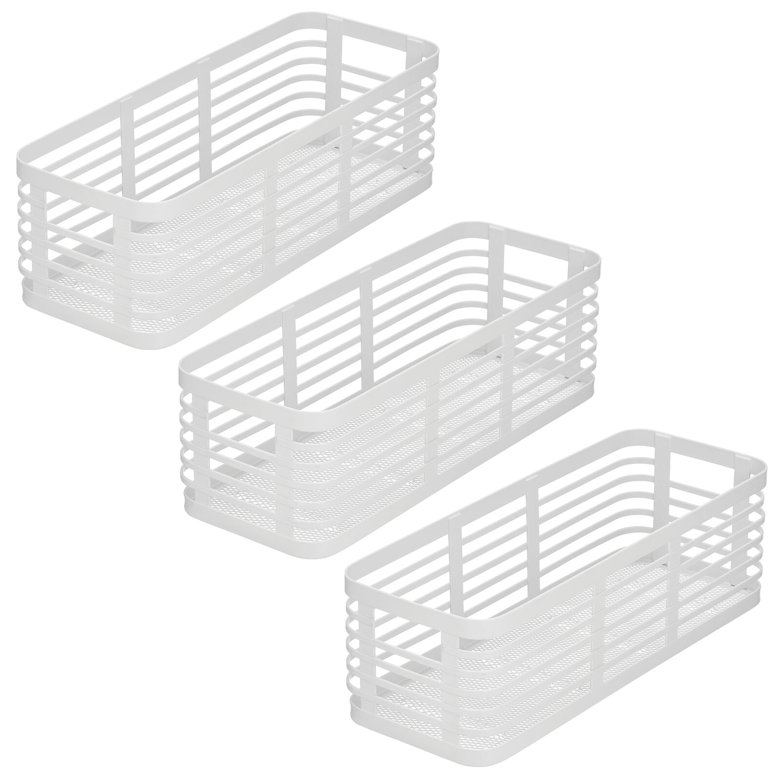 3個セット・送料無料 mDesign Modern Decor Metal Wire Food Organizer Storage Bin Basket  for Kitch