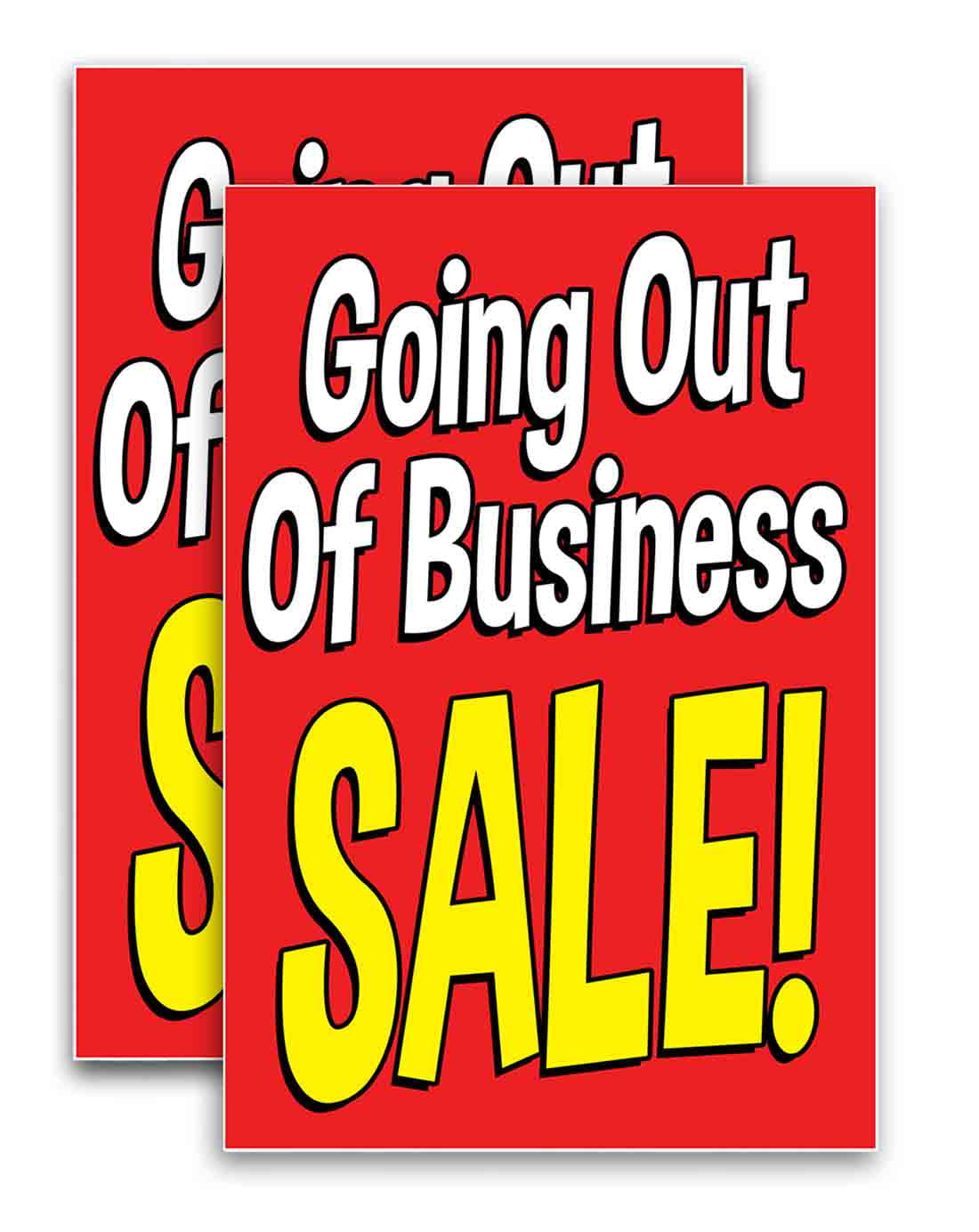 Store Closing Advertising Banner Sign 24"X 36" Vinyl Business Stars 