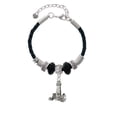 thumbnail image 2 of Delight Jewelry Silvertone Antiqued Lighthouse Middle Sister Celtic Knot Leather Bead Bracelet, 7"+2" Extender, 2 of 4