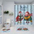 thumbnail image 3 of HEVIRGO 1 Set Shower Curtain with Hook Wear Resistant Privacy Protection Daily Use Christmas Pattern Bathroom Curtain Household Products, 3 of 10