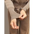 thumbnail image 5 of Women'S 2 Piece Outfits Casual Lapel Zip Sweatshirts and Wide Leg Pants Tracksuit Sets Khaki XL, 5 of 10