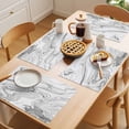 thumbnail image 5 of White Gray Marble Placemats Set of 6 Modern Minimalist Abstract Texture Place Mats Indoor Wipeable Table Mats Washable Cloth Dining Table Placemats for Kitchen Holiday Party Home Decor 13x19 Inch, 5 of 9