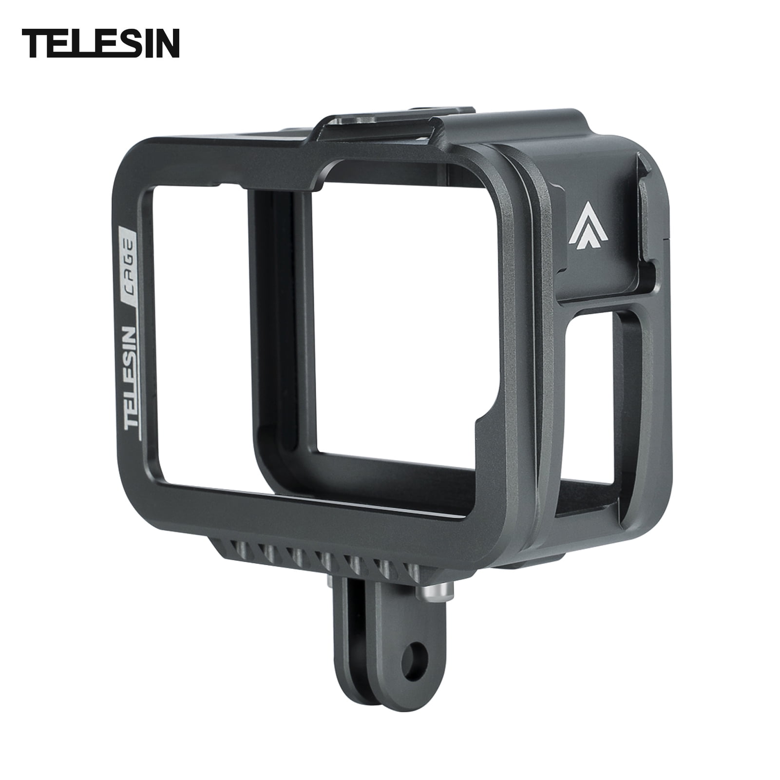 TELESIN Aluminum Alloy Camera Cage with Double Cold Shoes Mount ...