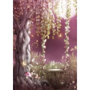 ABPHOTO 5x7ft Photography Backdrop Fairytale Forest Romantic Landscape Moonlight Swings on the tree Backdrops for Photo Shoots Lovers Party Game Adult Kids Baby