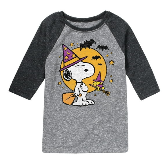 Peanuts - Snoopy Woodstock Witchcraft - Toddler & Youth Raglan Graphic T-Shirt
