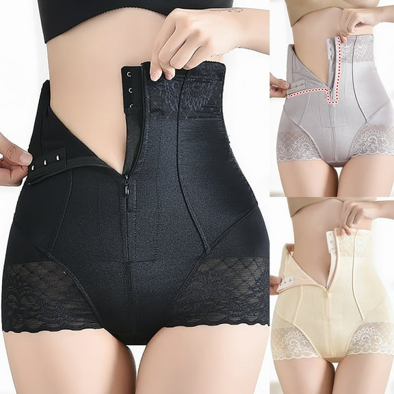 Elainilye Fashion Shapewear Underwear Sexy Tummy Control Body Shaper Shapewear Zipper Butt Lift Yoga Body Shaping Pants,Beige