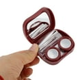thumbnail image 4 of Unique Bargains 1 Set Contact Lens Case Heart Rectangular Lens Storage Case Wine Red, 4 of 5