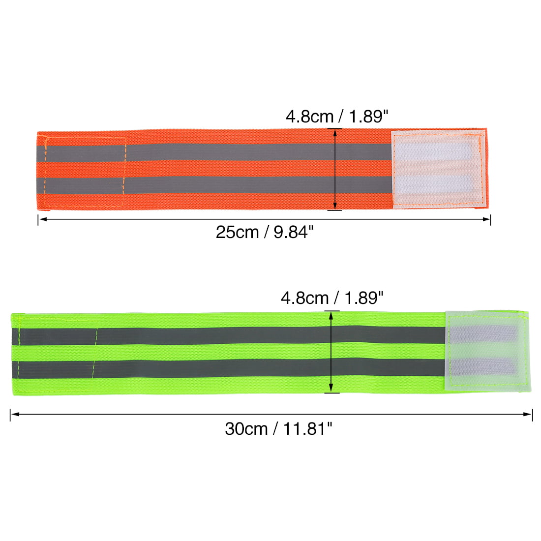8pcs Reflective Bands for Wrist Ankle High Visibility Night Cycling Orange Green 