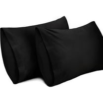 Lirex Queen Cases Set of 2, 100% Cotton Pillowcases, 20×30 inches, Black