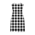 thumbnail image 4 of Sleeveless Dresses for Teens Girls with Pockets Size 3-14 Tweens Juniors Cute Plaid Printed Crewneck Comfort Pullover Vacation Midi Dress, 4 of 5