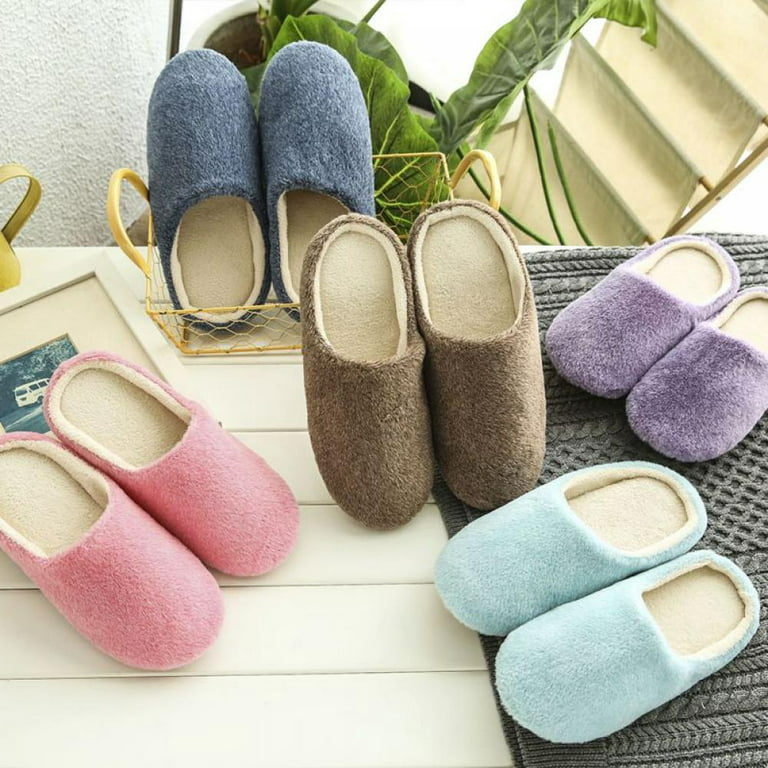 Indoor House Slipper Soft Plush Cotton Cute Slippers Shoes Non-Slip Floor  Home Furry Slippers Women Shoes For Bedroom