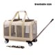 thumbnail image 3 of Jaula para automóvil, caja con ruedas para mascotas con dos compartimentos, bolsa para perros y gatos portátil de gran tamaño aislada, transpirable y ligera para transportar, 3 of 5