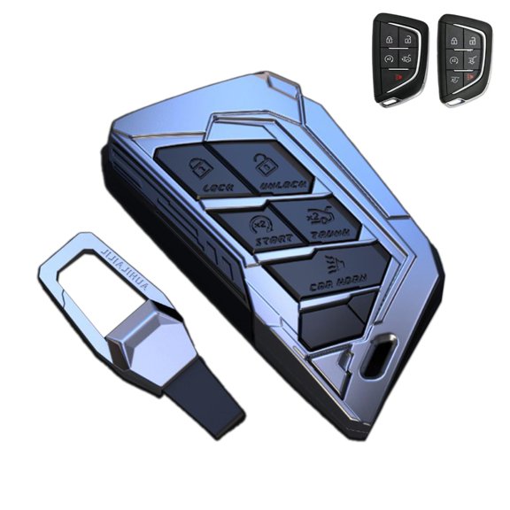 Key Cover Case, Zinc Alloy Smart Remote Key Fob Case Protector Shell Compatible with Cadillac CT5 CT6 XTS XT4 XT5 XT6 ATS Escalade ESV 2020-up