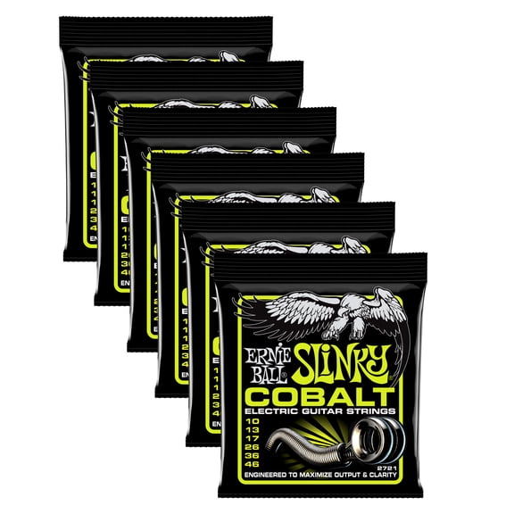 6 PACK Ernie Ball Cobalt P02721 Regular Slinky Electric Guitar Strings