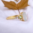 thumbnail image 2 of Oval Cut Opal Women Ring Peridot Diamodn Cluster Ring October Birthstone Gold Ring Anniverrsary Gift For mom, 2 of 4