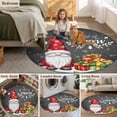 thumbnail image 5 of Black Christmas Gnomes Round Area Rug 5Ft Washable Circle Rugs for Living Room Bedroom, Xmas Tree Balls Snowflake Non-Slip Carpet Floor Mats Indoor Outdoor Carpet Runner Aesthetic Home Decor, 5 of 8