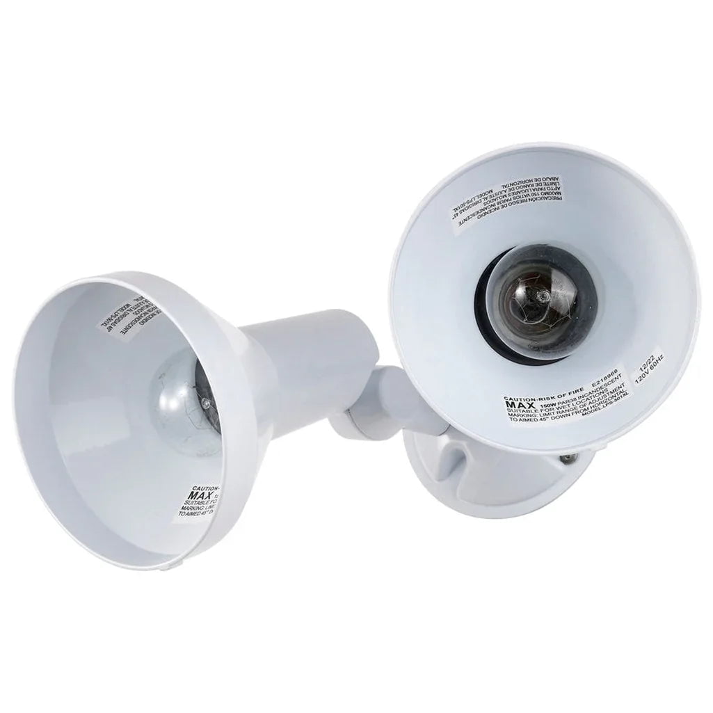 2-Light 15-in Flood Light Exterior PAR38 w/ Adjustable Swivel Grey Finish