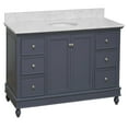 thumbnail image 5 of KBC Bella 48" Solid Wood Bathroom Vanity w/ Carrara Stone in Marine Gray, 5 of 7
