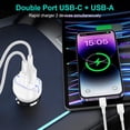 thumbnail image 3 of Car Charger, GAEF Dual Port Car Charger USB C,Fast Car Adapter with 6FT USB-C to Charger Cable and USB-A to Charger Cable, Type C and USB fast Charging Compatible for iPhone/iPad/Airpods,White, 3 of 7
