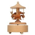 thumbnail image 3 of Rotating Music Box,Rotating Music Box with Wood Horse Music Box Round Music Box Sleek Aesthetic, 3 of 8