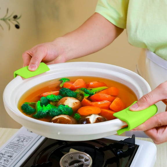 Nrmvnmi 2PC Silicone Assist Hot Pan Handle Holder Hot Skillet Handle Covers Pot Holder Sleeve Cast Iron Skillets Nonslip Heat Resistant for Enameled Griddles Casserole Frying Pans Cookware