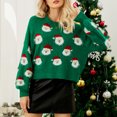 thumbnail image 4 of Swater Women Christmas Santa Suéter de Punto de Punto, 4 of 7