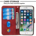 thumbnail image 3 of Case for iPhone SE 2022/8/7 Zipper Pocket Wallet Leather Case Magnetic Closure Flip Cover - Red, 3 of 5