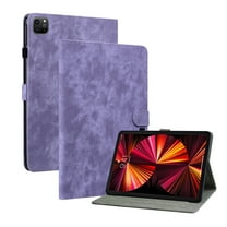 Dteck Case for iPad Air 13 inch 2024 or iPad Pro 12.9 6th/5th/4th/3rd Generation 2022/2021/2020/2018, Embossed PU Leather Folio Auto Sleep/Wake Cover, Multi-Angle Viewing Stand,Purple