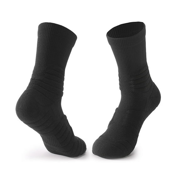 Elvqul Crew Socks for Men,Black Basketball,Mens Athletic Socks