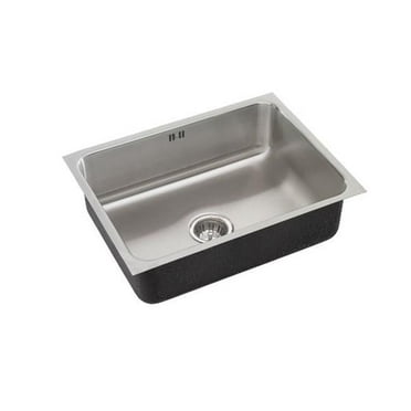Just USXF-1818-A-R 18 Gauge T-304 Single Bowl Undermount Commercial Grade Sink with Integral Overflow