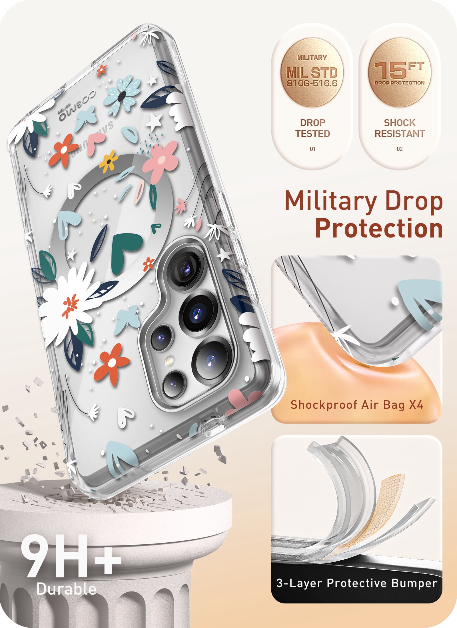i-Blason Cosmo for Samsung Galaxy S25 Ultra Case MagSafe with Built-in Screen Protector [Support Fingerprint ID & Wireless Charger] Full-Body Slim Magnetic Phone Case Cover for S25 Ultra, Paint