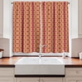 thumbnail image 2 of Ambesonne Ethnic Kitchen Curtains, Flora Animals Creatures Art, 55"x30", Dark Pink and Sand Brown, 2 of 3