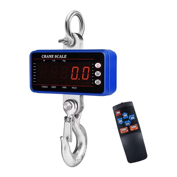 Báscula colgante Digital de 500kg, báscula de grúa compacta para pesca con polipasto grande en garaje Azul