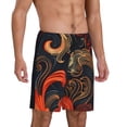 thumbnail image 2 of Balery Fiery Floral Pattern Pantalones cortos de pijama de punto de algodón para hombre con cinturilla y bolsillos-XX-Large, 2 of 6