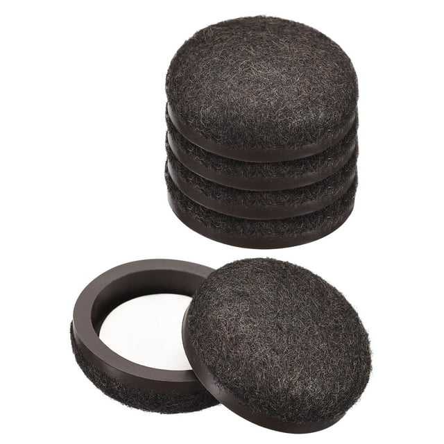 Deslizadores de muebles, paquete de 20, almohadillas deslizantes redondas de fieltro de 1", deslizadores para sillas en pisos de madera con alfombra (marrón)