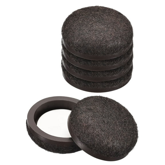 Furniture Sliders, 20 Pack 1" - Formed Felt Round Sliding Pads, Chair Glides for Carpeted Hardwood Floors (Brown)