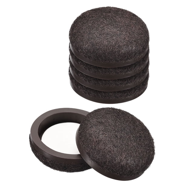Deslizadores de muebles, paquete de 20, almohadillas deslizantes redondas de fieltro de 1", deslizadores para sillas en pisos de madera con alfombra (marrón)